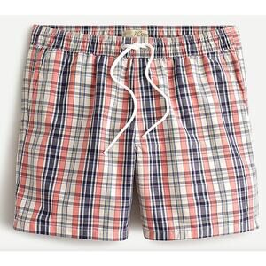J. Crew 6" Swim Trunk Yarn Dyed Madras Plaid Preppy Blokecore Blue Pink Mens XL